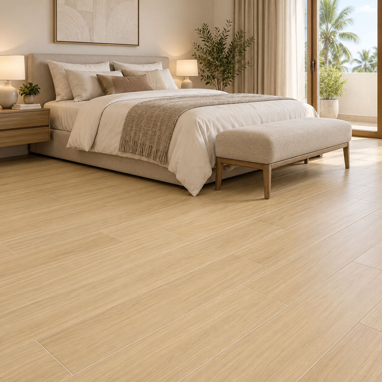 Carrelage effet bois chêne clair 15 × 90 cm – Sol intérieur