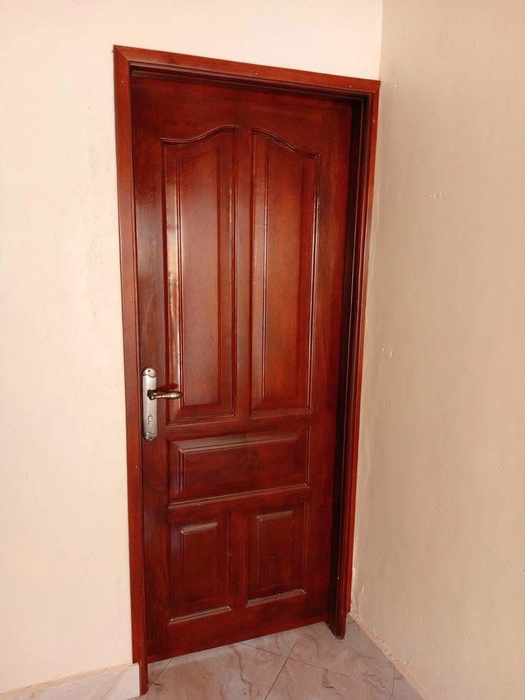 Porte d'Intérieur et d'Entrée en Bois Rouge Massif - 90 x 210 cm